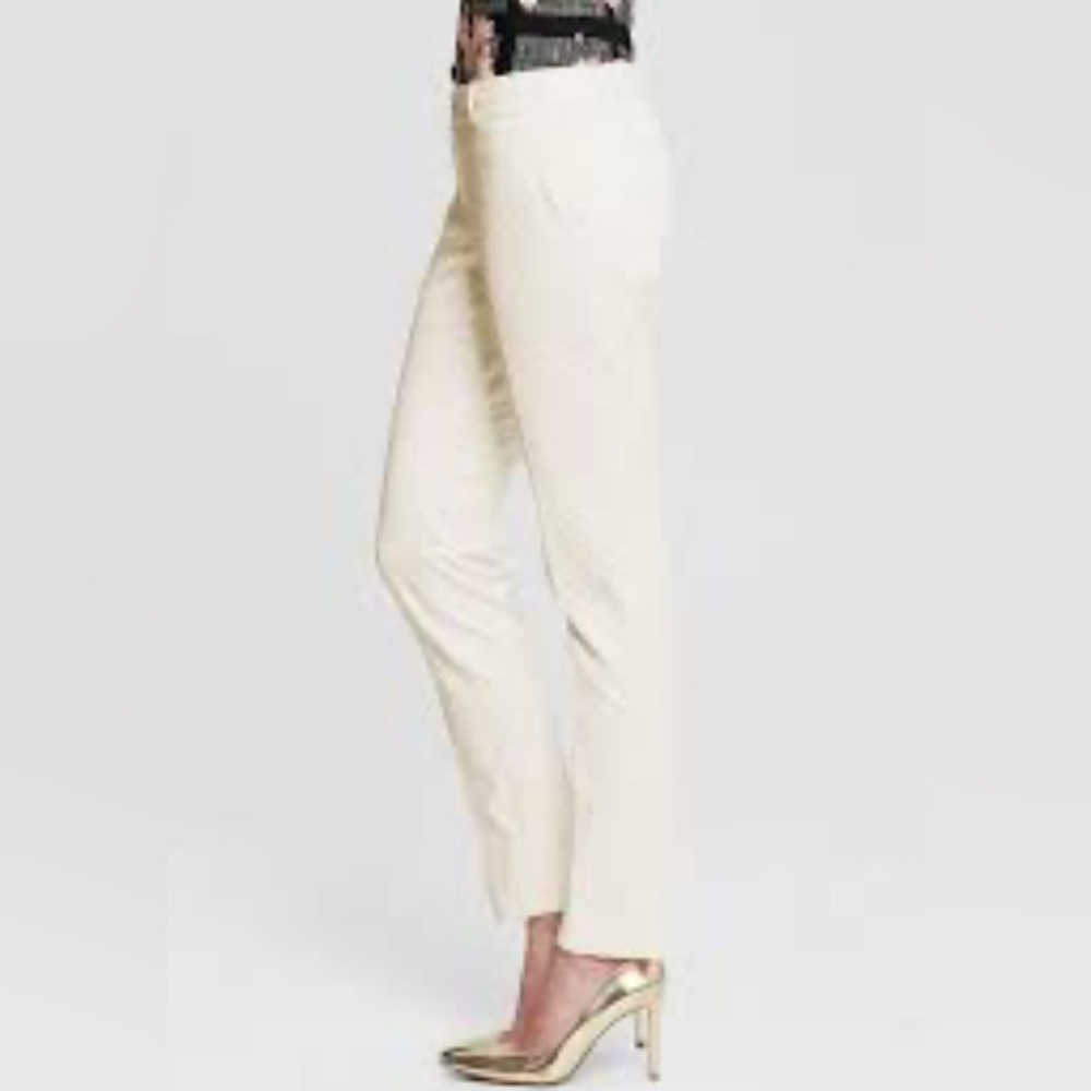 BANANA REPUBLIC Hampton Ivory Tonal Check Pants - Size 4